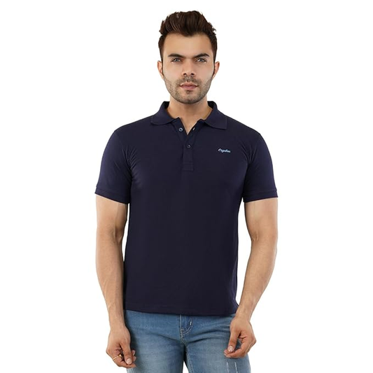 Regular Fit Cotton Polo Tshirt for Men (Size-XL) (Color-NAVY BLUE)